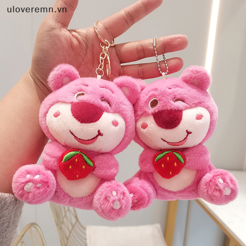 Uloveremn Móc Khóa Hình Gấu Nhồi Bông Và Dâu Tây Dễ Thương Sáng Tạo Thích Hợp Làm Quà Tặng Cho Trẻ Em