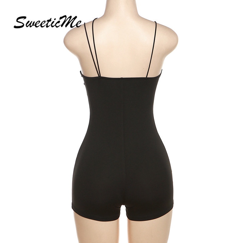 Áo Liền Quần Hở Lưng Cổ Chữ V Màu Trơn Thời Trang Mới 2023 Dành Cho Bạn Nữ