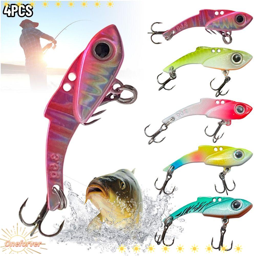 Bộ 4 Mồi Câu Cá Giả Bằng Kim Loại Có Móc Chất Lượng Cao