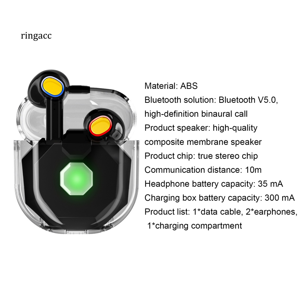 1 Cặp Tai Nghe Nhét Tai Nano3 Không Dây Chống Nước Trong Suốt Giảm Tiếng Ồn Điều Khiển Cảm Ứng