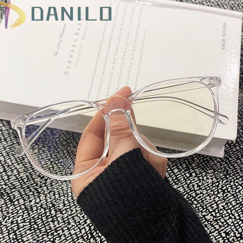 Mắt Kính Gọng Tròn Bằng Nhựa Trong Suốt Chống Ánh Sáng Xanh Thời Trang Hàn Quốc Cho Nam