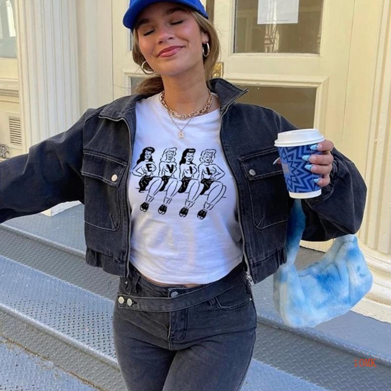 Áo Thun Ngắn Tay Cổ Tròn In Chữ Đơn Giản Dành Cho Nữ