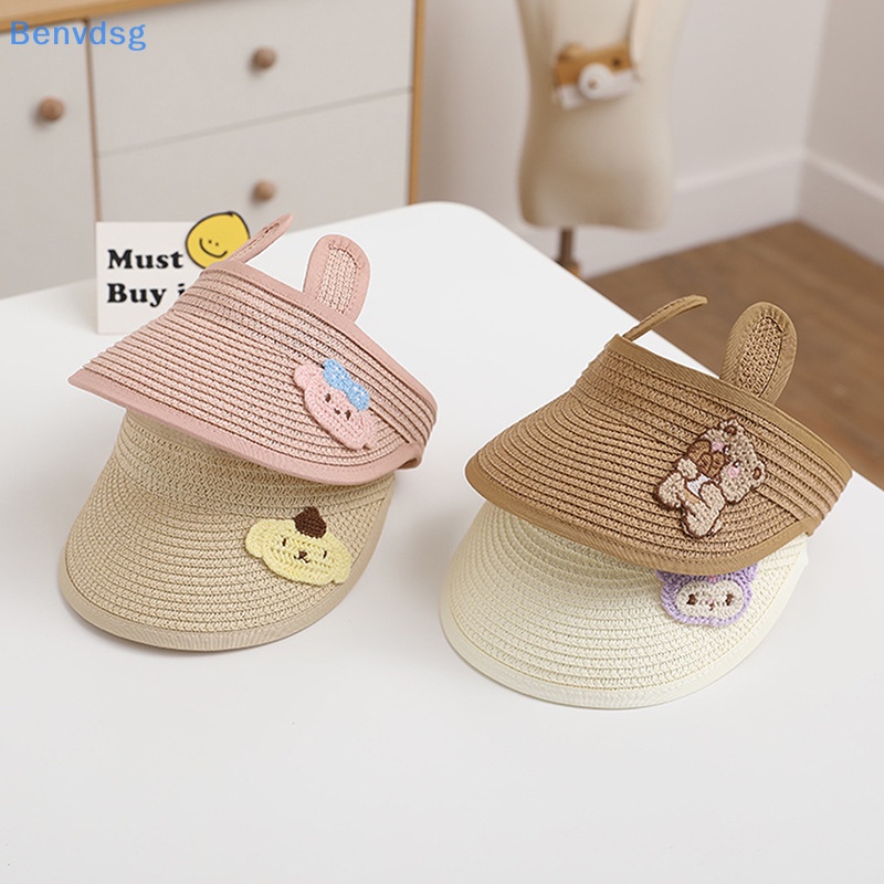 Mũ Rơm Chống Nắng Hở Chóp Hình Gấu Hoạt Hình Thời Trang Đi Biển Mùa Hè Cho Bé Trai Và Gái