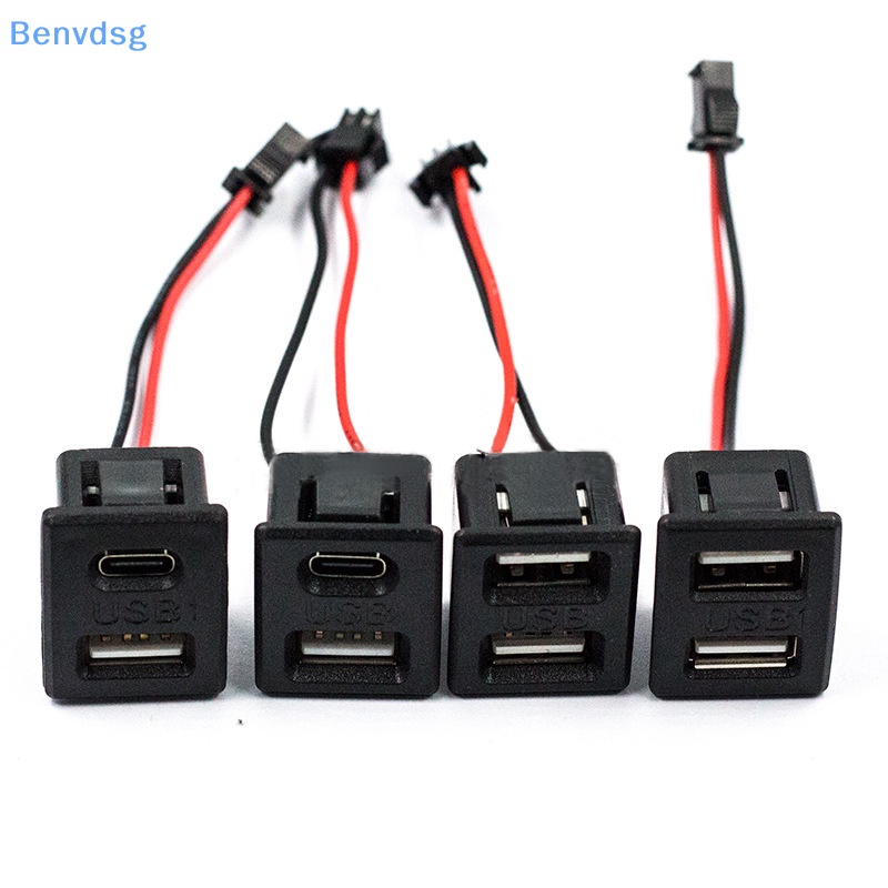 Ổ Cắm Sạc Hai Cổng USB Type-C Kèm Dây Cáp Kết Nối Tiện Dụng