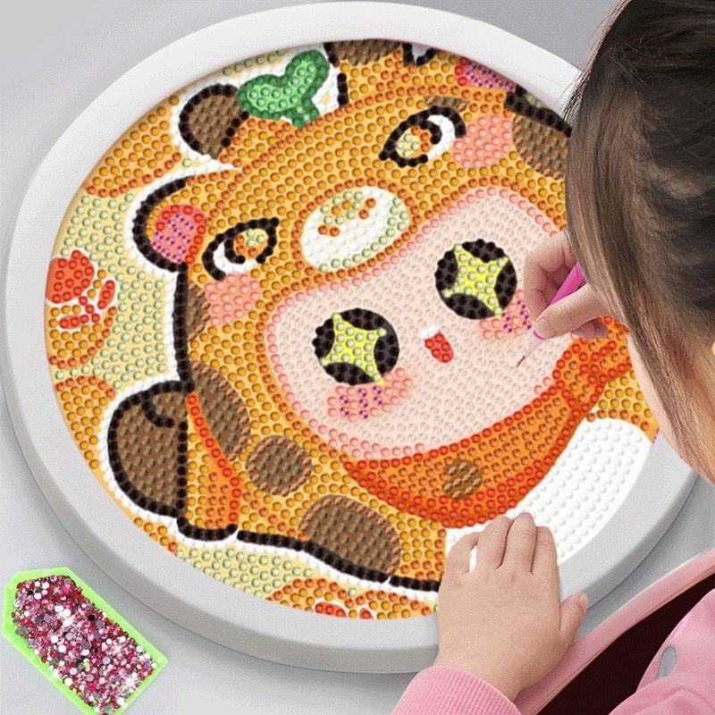 Bộ Tranh Đính Đá 18cm Tự Làm Họa Tiết Hoạt Hình Dễ Thương Cho Bé