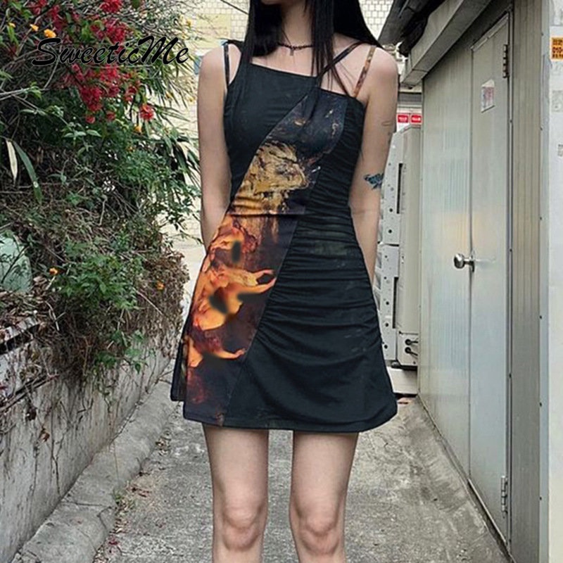 Đầm Ngắn Dáng Ôm Màu Tương Phản Thời Trang 2023 Dành Cho Bạn Nữ