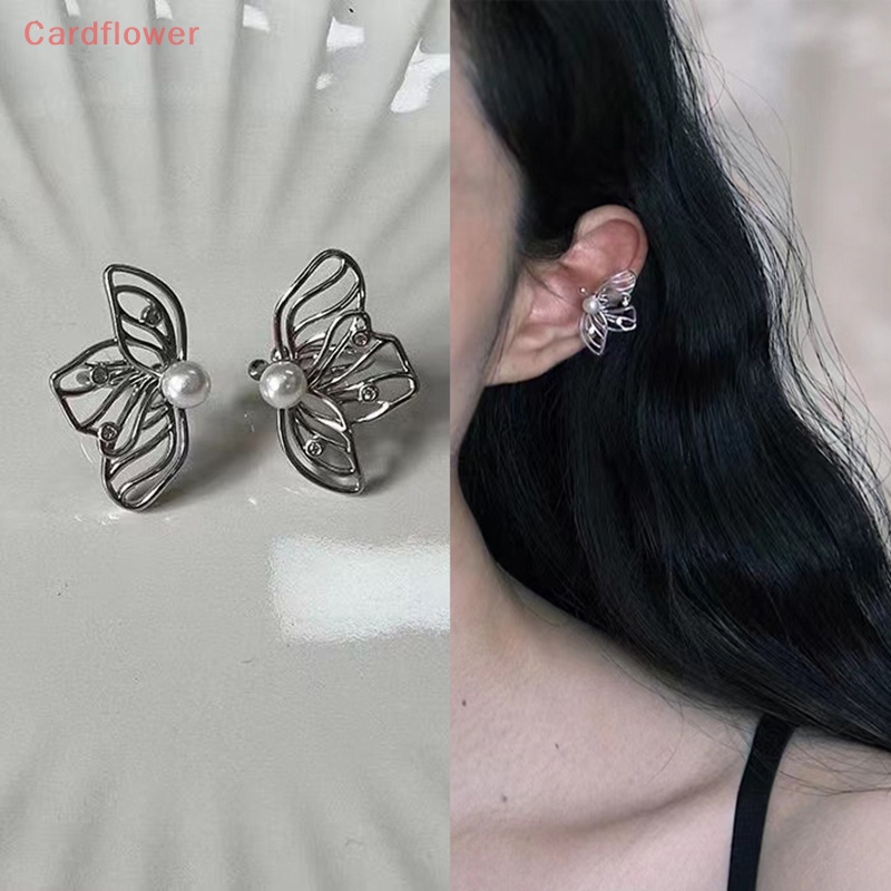 &lt; Cardflower &gt; Hoa Tai Hình Bướm Đính Ngọc Trai Zircon Cao Cấp Thời Trang Mới Dành Cho Nữ