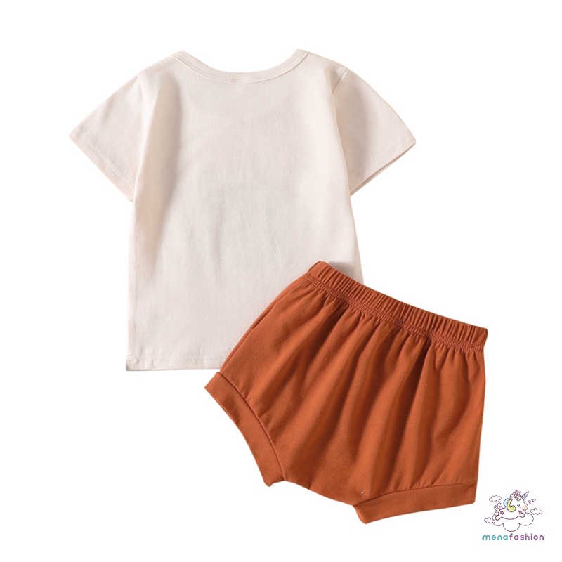 Set Đồ Mùa Hè 2 Món Gồm Áo Thun Tay Cộc In Hình Mặt Trời Dễ Thương + Quần Ngắn Cho Bé Trai