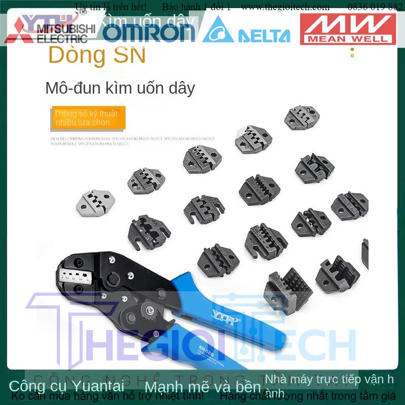 Kìm Uốn SN-01C Độ Dày Hàm Phụ Kiện Chính Xác Cao 4Mm Đầu Cuối Lò Xo Cắm 7 "Kiểu Ống Đầu Cuối Trần Cách Điện Trước