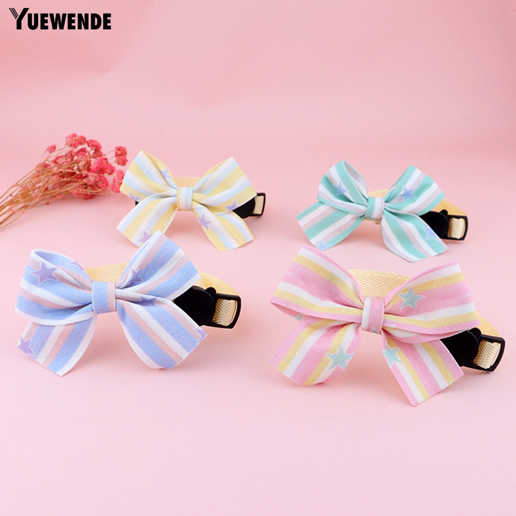 Vòng Cổ Nơ Họa Tiết Sọc Xinh Xắn Cho Thú Cưng