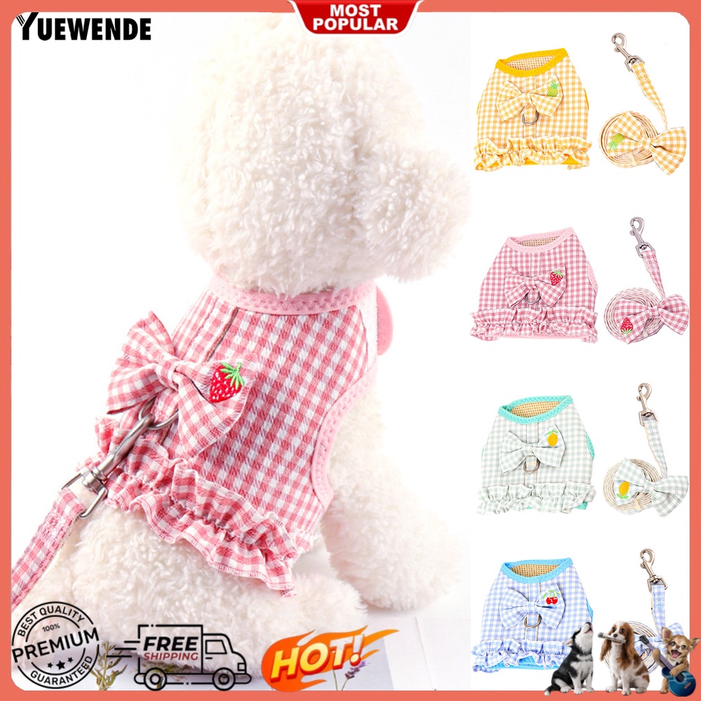 Dây Dắt Thú Cưng Đi Dạo Họa Tiết Nơ Xinh Xắn