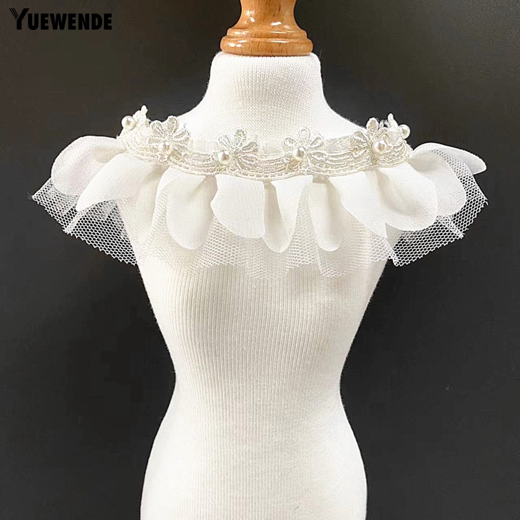 Yq.e Vòng Cổ Yếm Đính Ngọc Trai Giả Dễ Thương Có Thể Điều Chỉnh Cho Cún Cưng