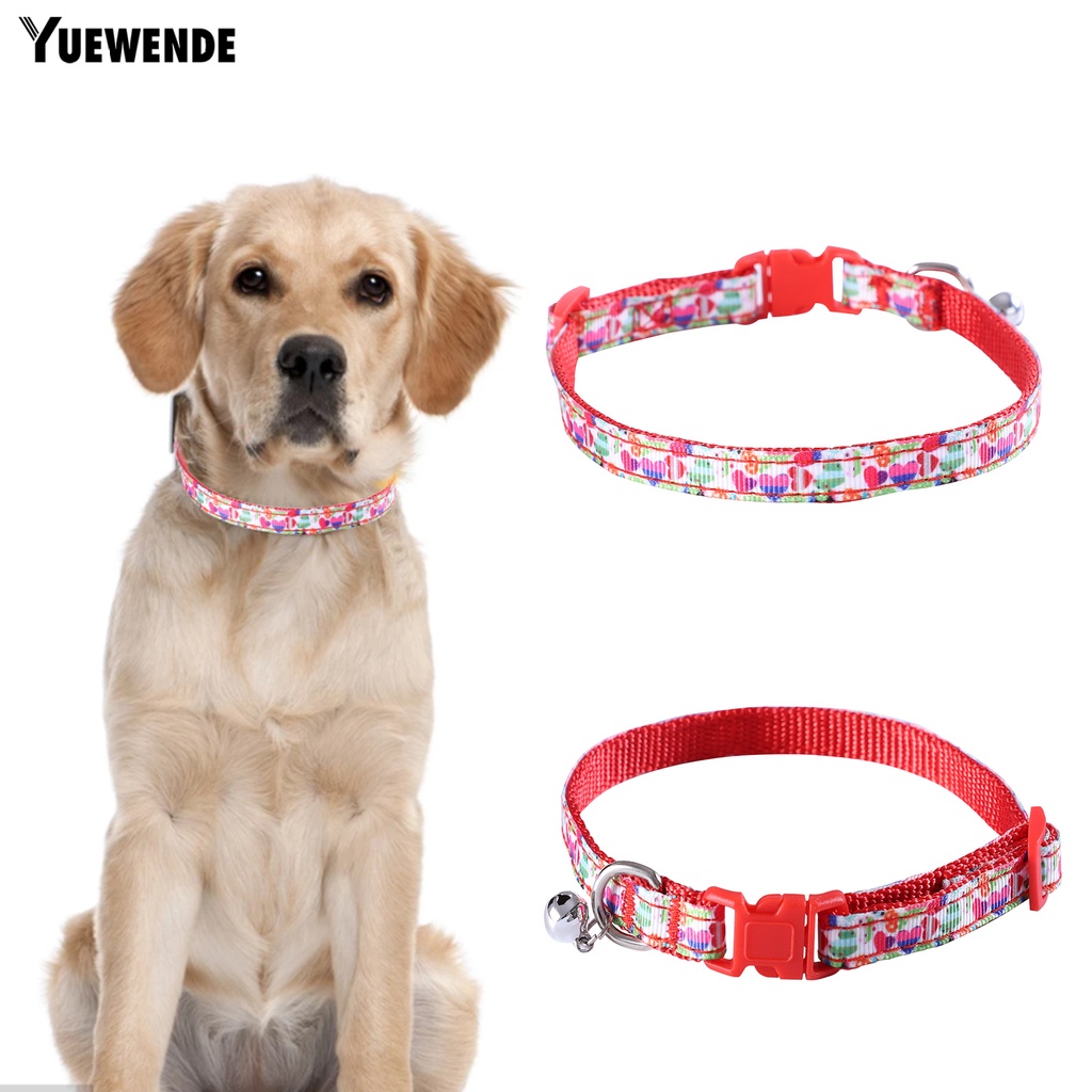 Yq.e Vòng Cổ Họa Tiết Trái Tim Bằng Vải Trang Trí Có Chuông Cho Thú Cưng Trong Ngày Valentines