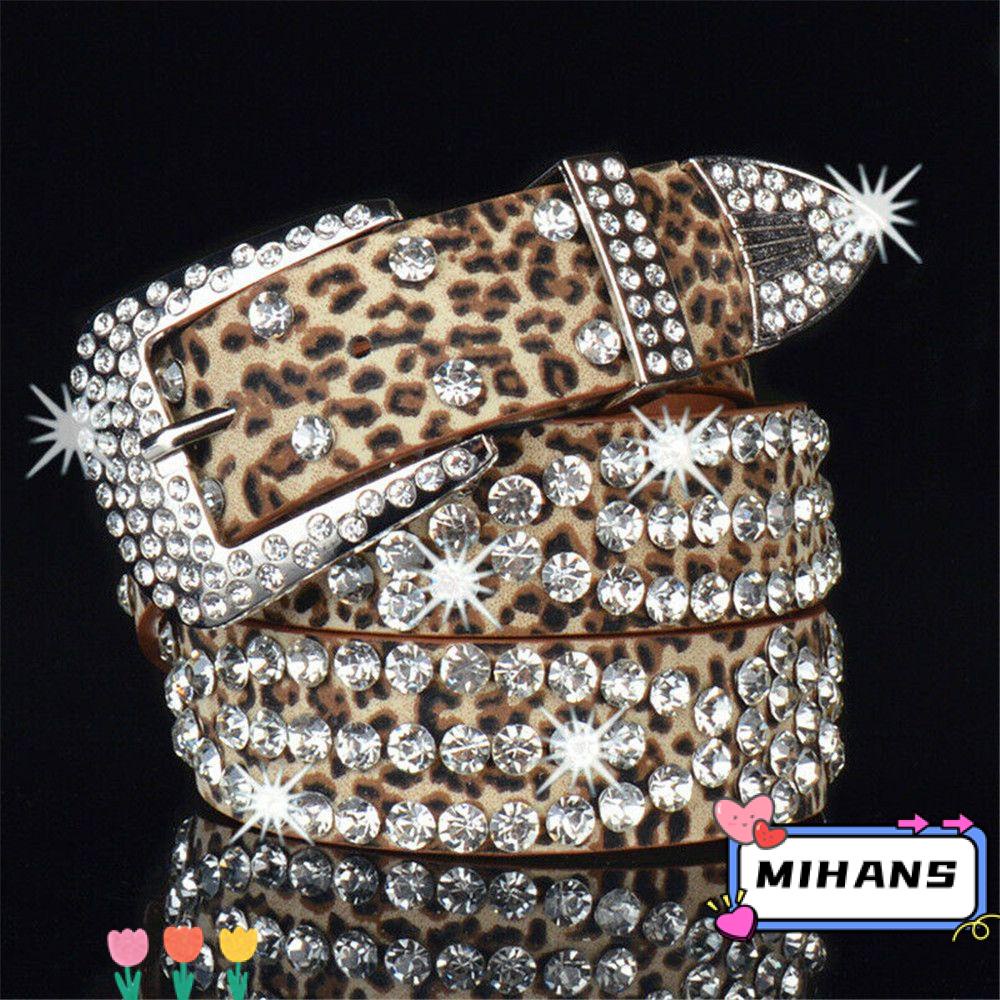 Thắt Lưng Da PU Đính Đá Lấp Lánh Thời Trang