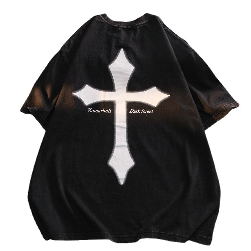 Áo Thun Ngắn Tay In Chữ Phong Cách Âu Mỹ Cá Tính Cho Nam