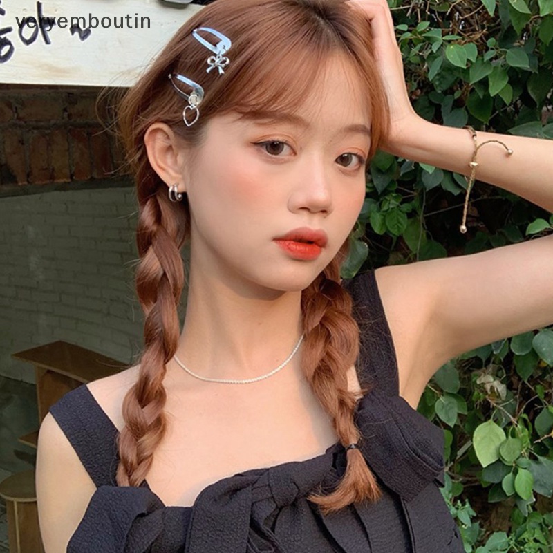 Set 2 Kẹp Tóc Nơ Bằng Kim Loại Thời Trang Cho Nữ