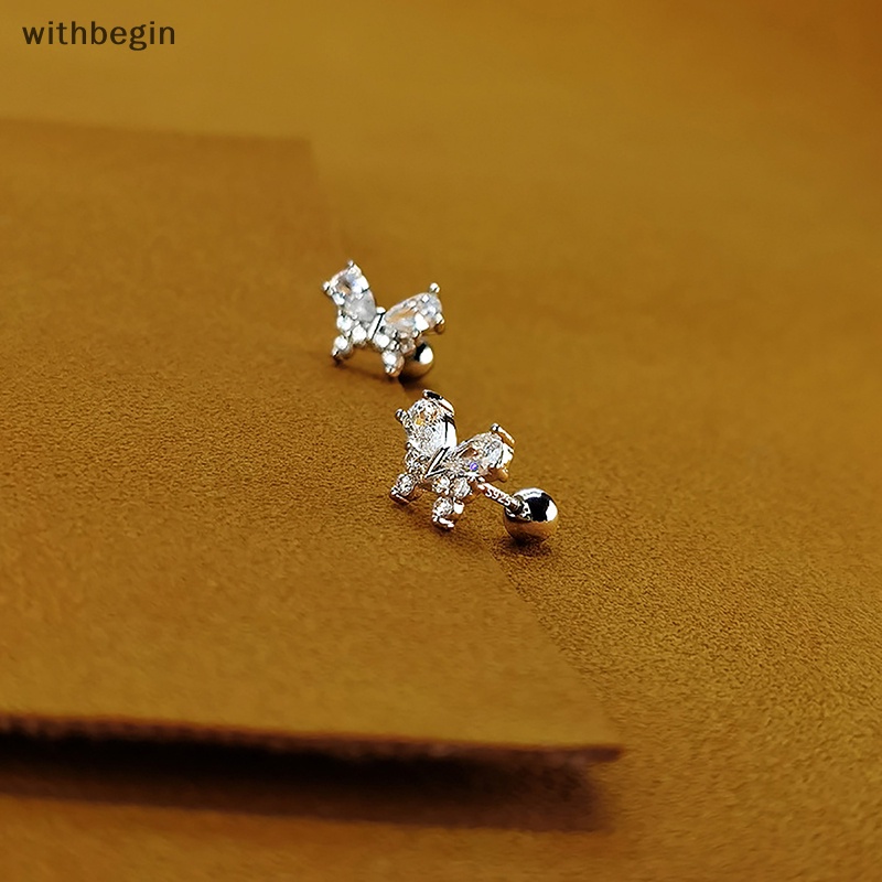 1 Đôi Khuyên Tai Dạng Xoắn Ốc Hình Bướm Đính Đá Zircon Cho Nữ