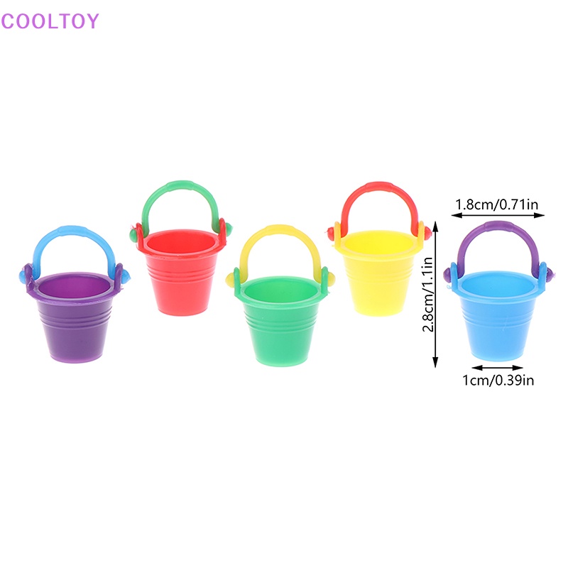 Set 2 Xô Nước Mini Tỉ Lệ 1 / 12 Trang Trí Nhà Búp Bê