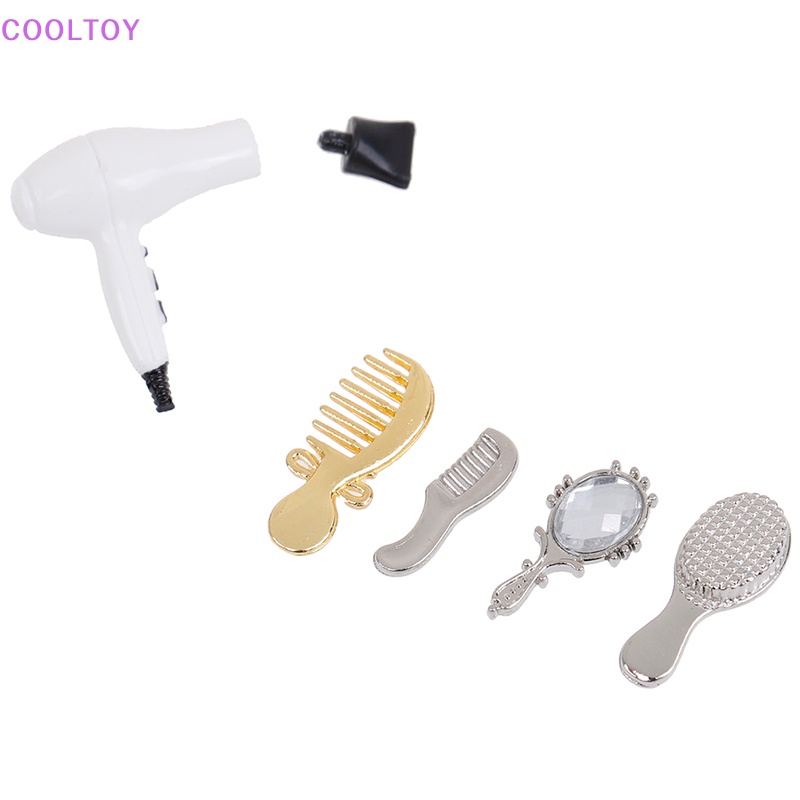 Set 5 Lược Làm Mát / Chải Tóc / Gương Trang Trí Nhà Búp Bê Tỉ Lệ 1: 12