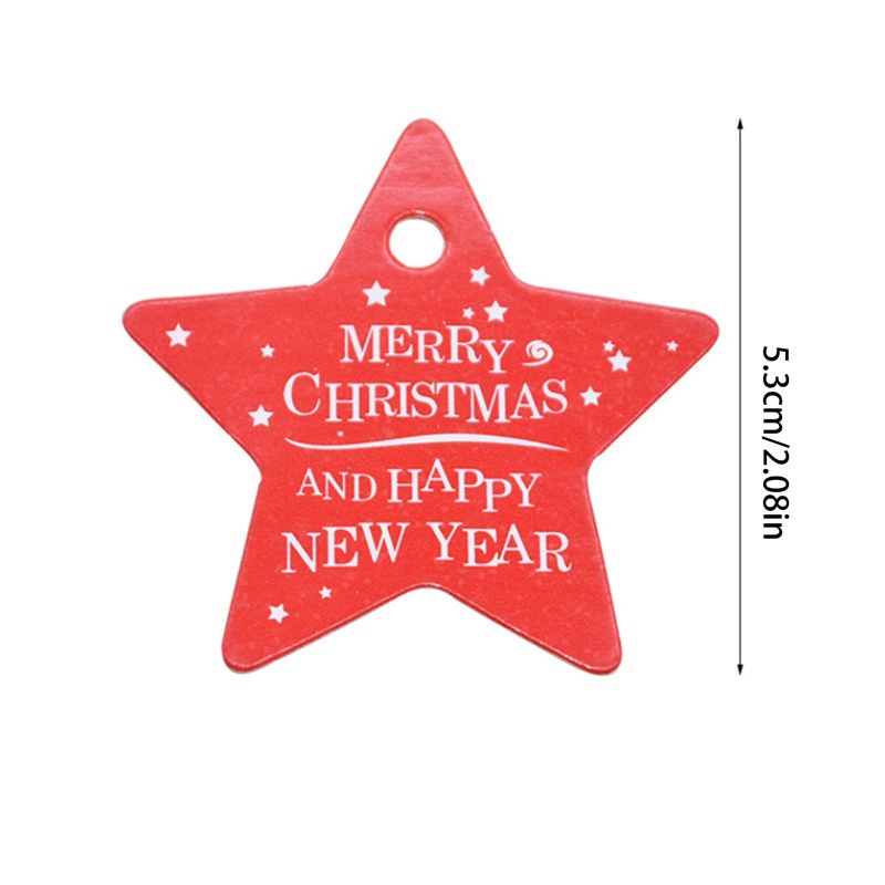 Set 100 Thẻ Giấy Hình Ngôi Sao / Cây Thông / Ngôi Sao Trang Trí Túi Quà Giáng Sinh