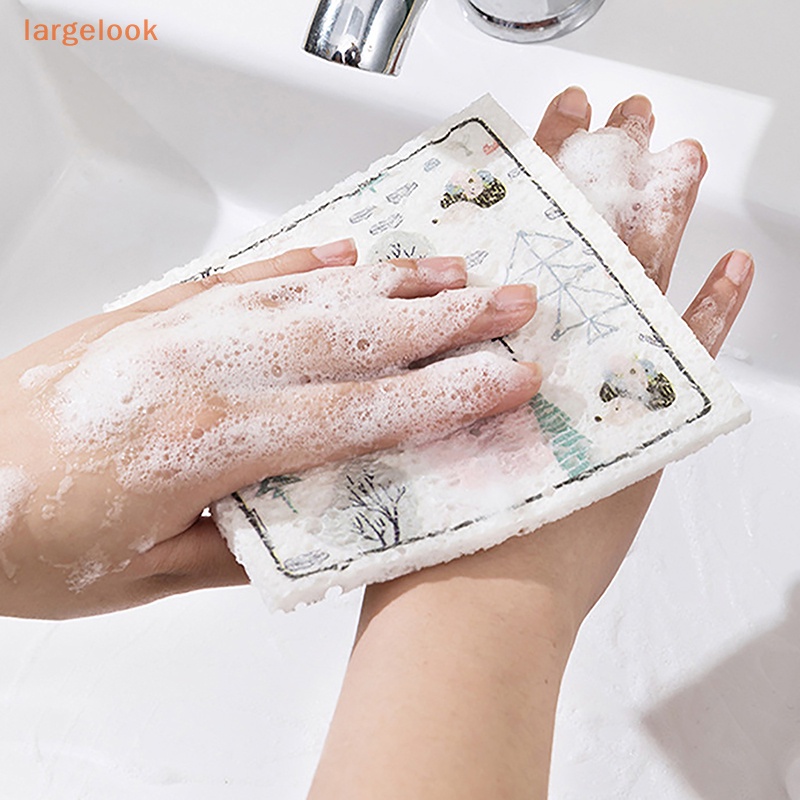 Miếng Bọt Biển Cotton Nén Họa Tiết Hoạt Hình Tẩy Dầu Làm Sạch Da Mặt