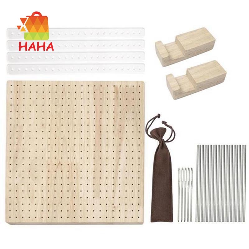 Bảng Gỗ Đan Len Hình Vuông Có Lỗ Nhỏ Tiện Dụng