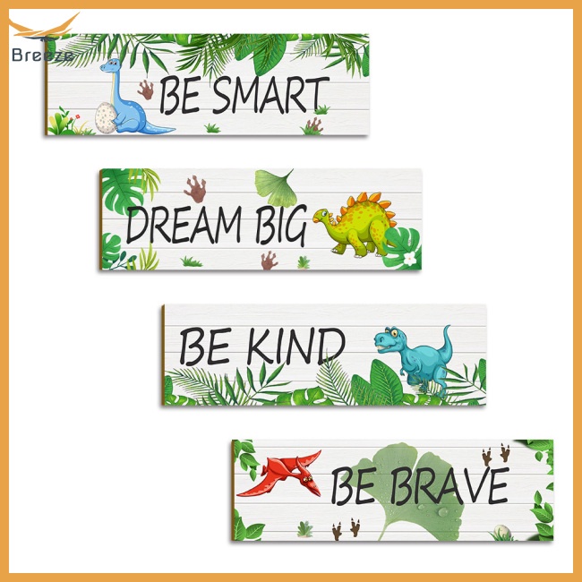 Set 4 Biển Gỗ Treo Tường Trang Trí Hình Động Vật Dễ Thương