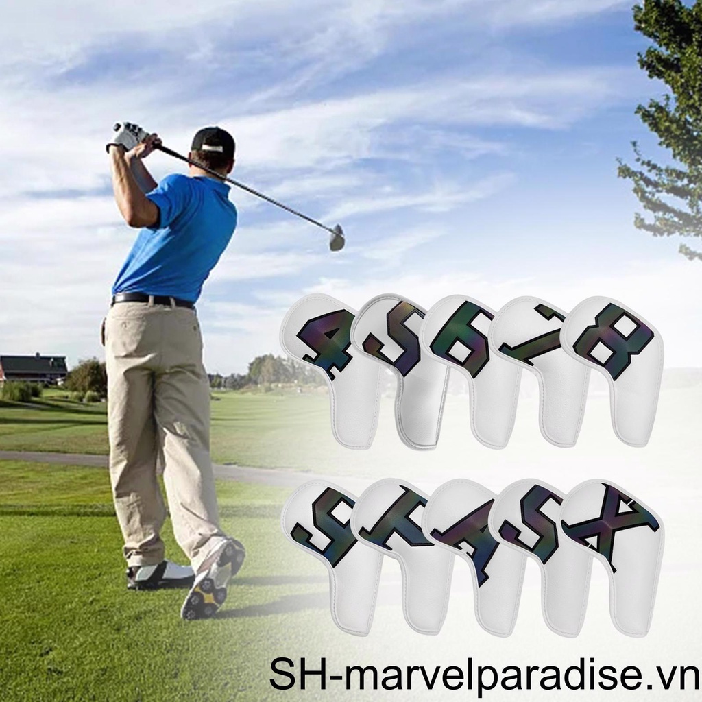Set 10 Vỏ Bọc Đầu Gậy Đánh Golf Gọn Nhẹ Thời Trang