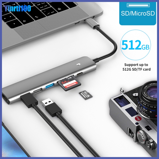 Bộ Chia Cổng Sạc Usb 3.0 Type-c Đa Năng Cho Laptop