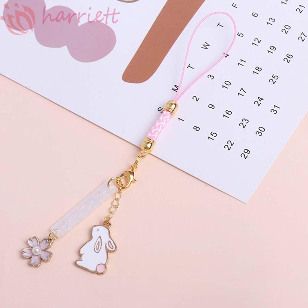 Ốp Điện Thoại Họa Tiết Hoa / Chân Mèo / Thỏ Kèm Dây Đeo Cổ Tay Dễ Thương Cho Nữ