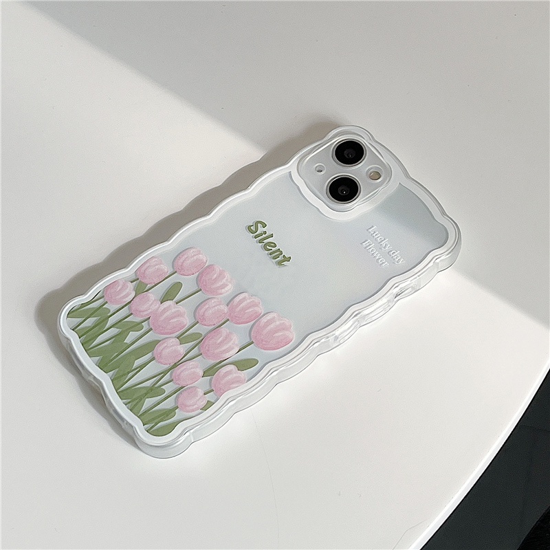 Ốp lưng  trong lượn sóng hoa Silent 6/6s/6plus/6splus/7/7plus/8/8plus/xs/11/12/13/14/pro/max/plus/promax TLS17