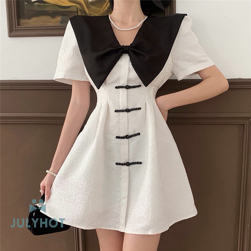 Áo Sơ Mi Mùa Hè Thắt Nơ Phong Cách Pháp Mát Mẻ Dành Cho Nữ