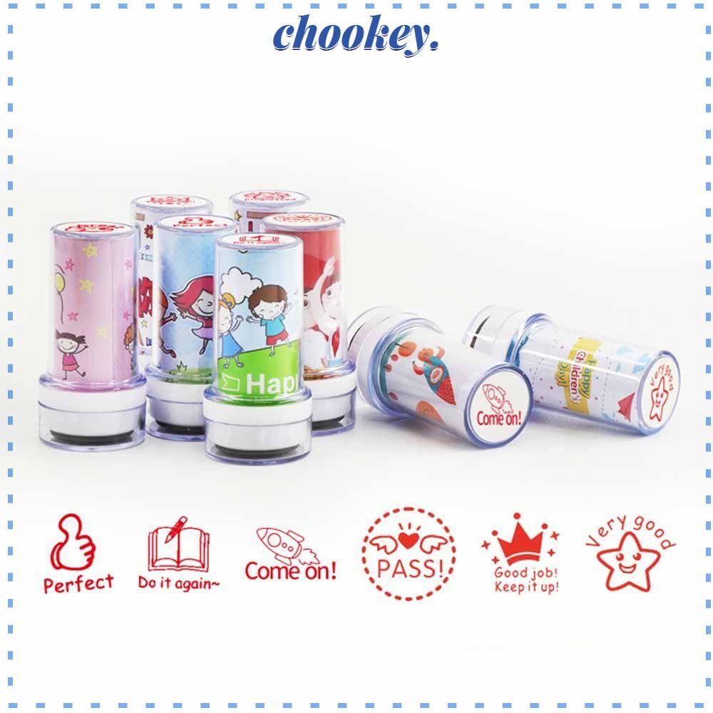 CHOOKEY Con Dấu Đồ Chơi Tự Dính Họa Tiết Hoạt Hình Cho Học Sinh