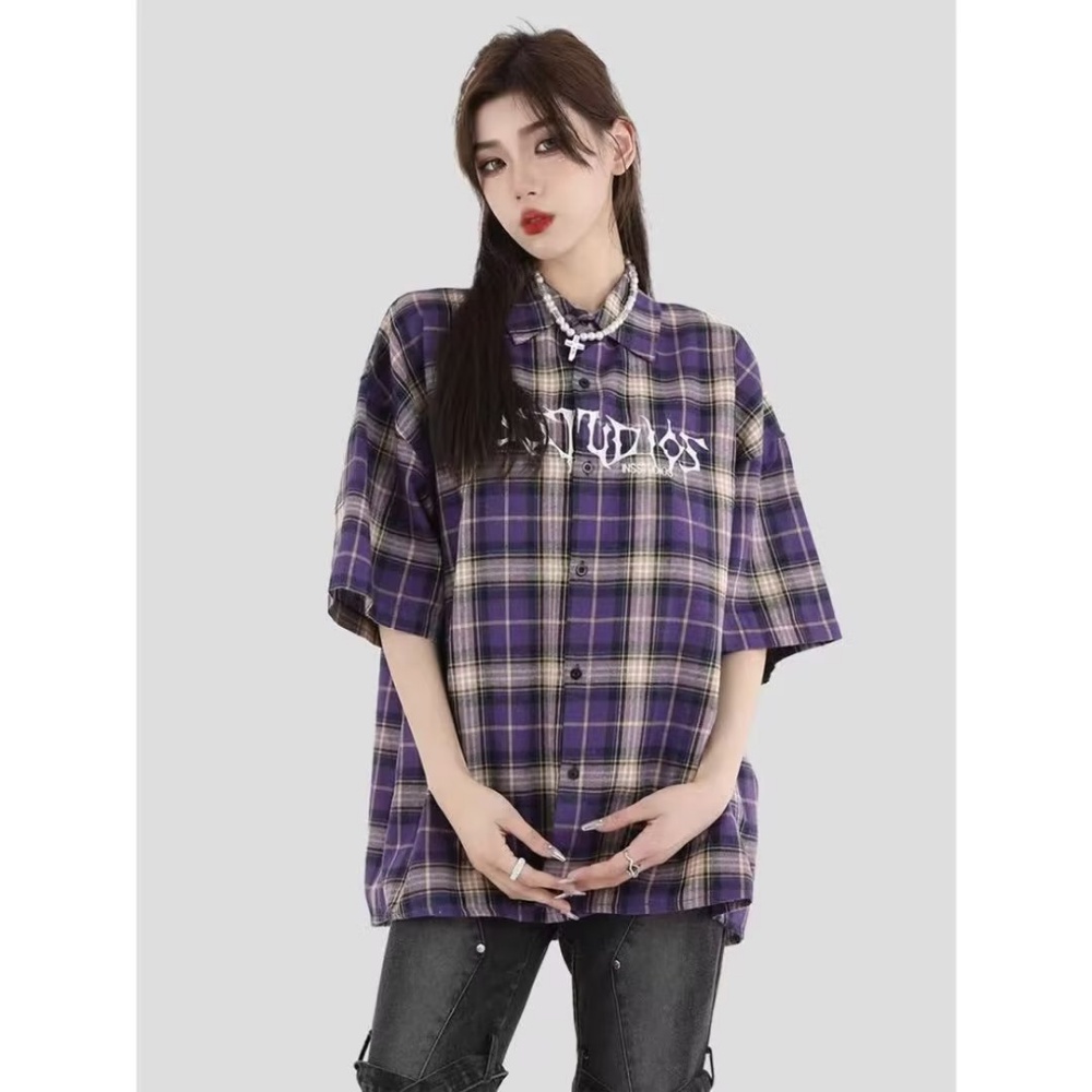 Áo Sơ Mi Ngắn Tay Dáng Rộng Thêu Chữ Thời Trang Mùa Hè Dành Cho Nam