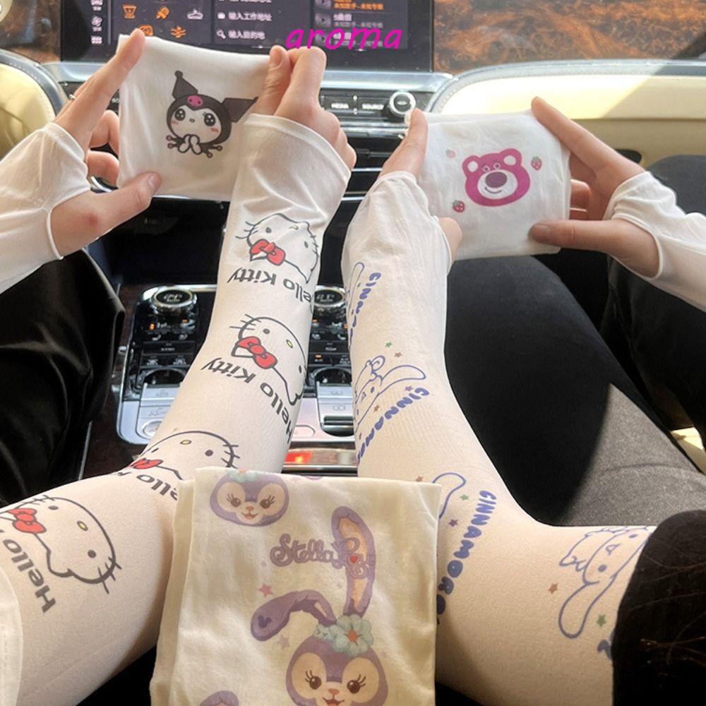 Găng Tay Dài Chống Nắng Tia UV In Họa Tiết Hoạt Hình Gấu / Dâu Tây Dễ Thương Tiện Dụng Cho Thú Cưng