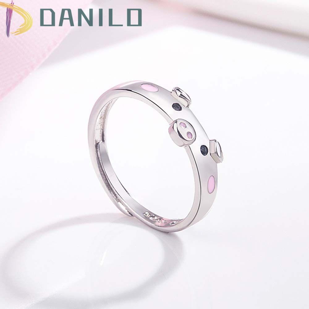 1 Nhẫn Mở Hình Heo Tráng Men Có Thể Điều Chỉnh Kích Cỡ