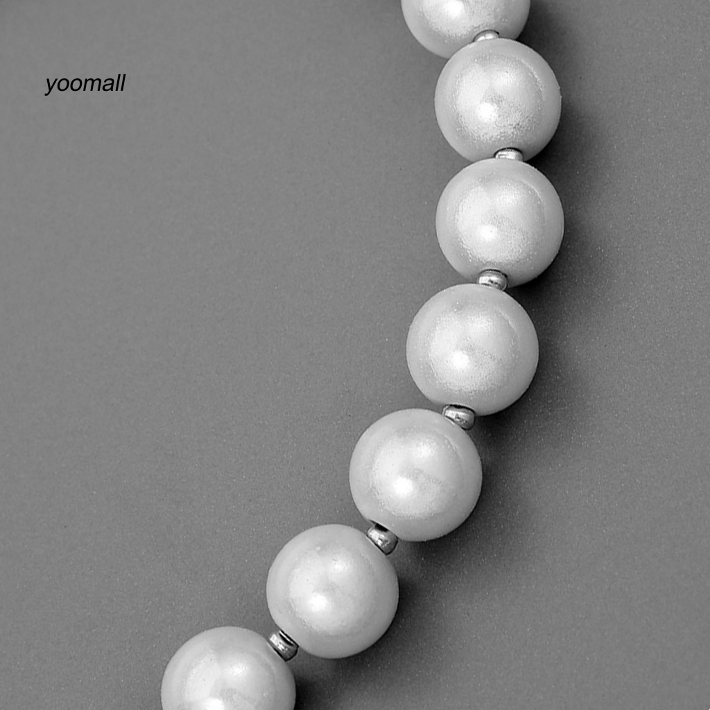 Yo / Vòng Cổ Choker Bằng Thép Không Gỉ Đánh Bóng Đính Ngọc Trai Giả Cá Đảo Trang Trí Dành Cho Nam