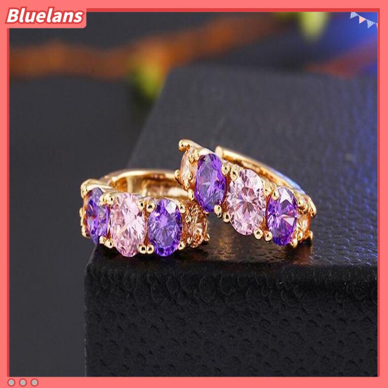 [BLS] Khuyên Tai Dáng Thẳng Đính Đá Zircon Pha Lê Phong Cách Đơn Giản Mới