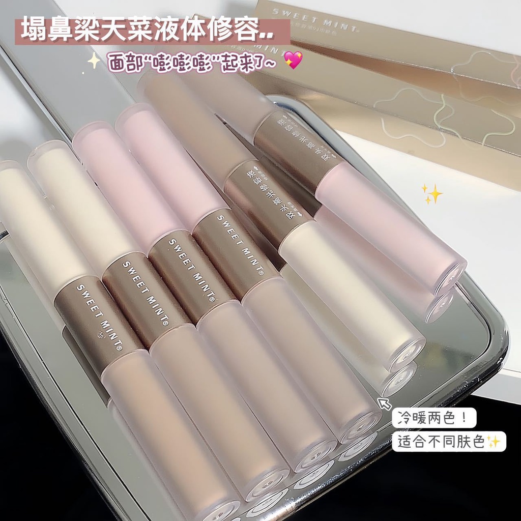 Kem Bắt Sáng SWEETMINT Hai Tông Màu Làm Sáng Tạo Khối Khuôn Mặt Lâu Trôi Chống Thấm Nước Và Mồ Hôi