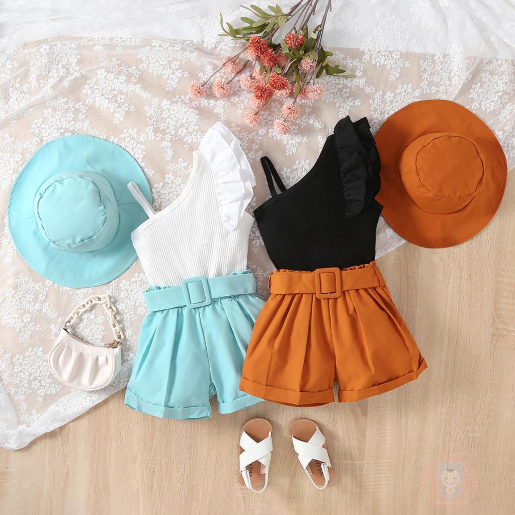 Set Áo Sát Nách + Quần Sọt + Mũ Cho Bé Gái LAA6-Kids