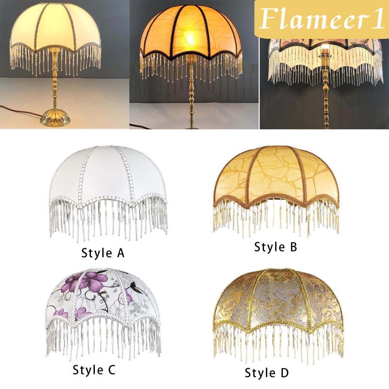 [Flameameer1] Ốp Chụp Đèn Bàn Hình Vòm Thay Thế Có Tua Rua Thanh Lịch Cho Đèn Ngủ