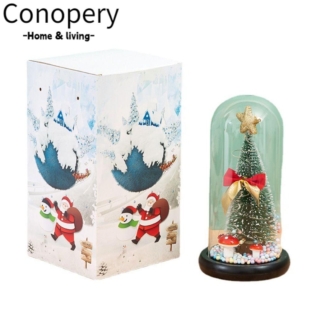 CONOPERY Cây Thông Giáng Sinh Bằng Kính Có Đèn LED Độc Đáo