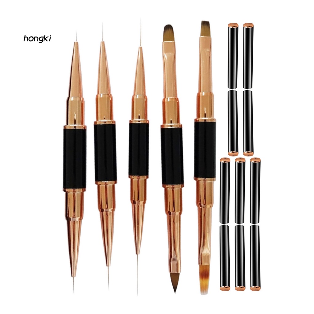 Set 5 Cọ Vẽ Trang Trí Móng Nghệ Thuật Hai Đầu Lông Mềm Mại DIY