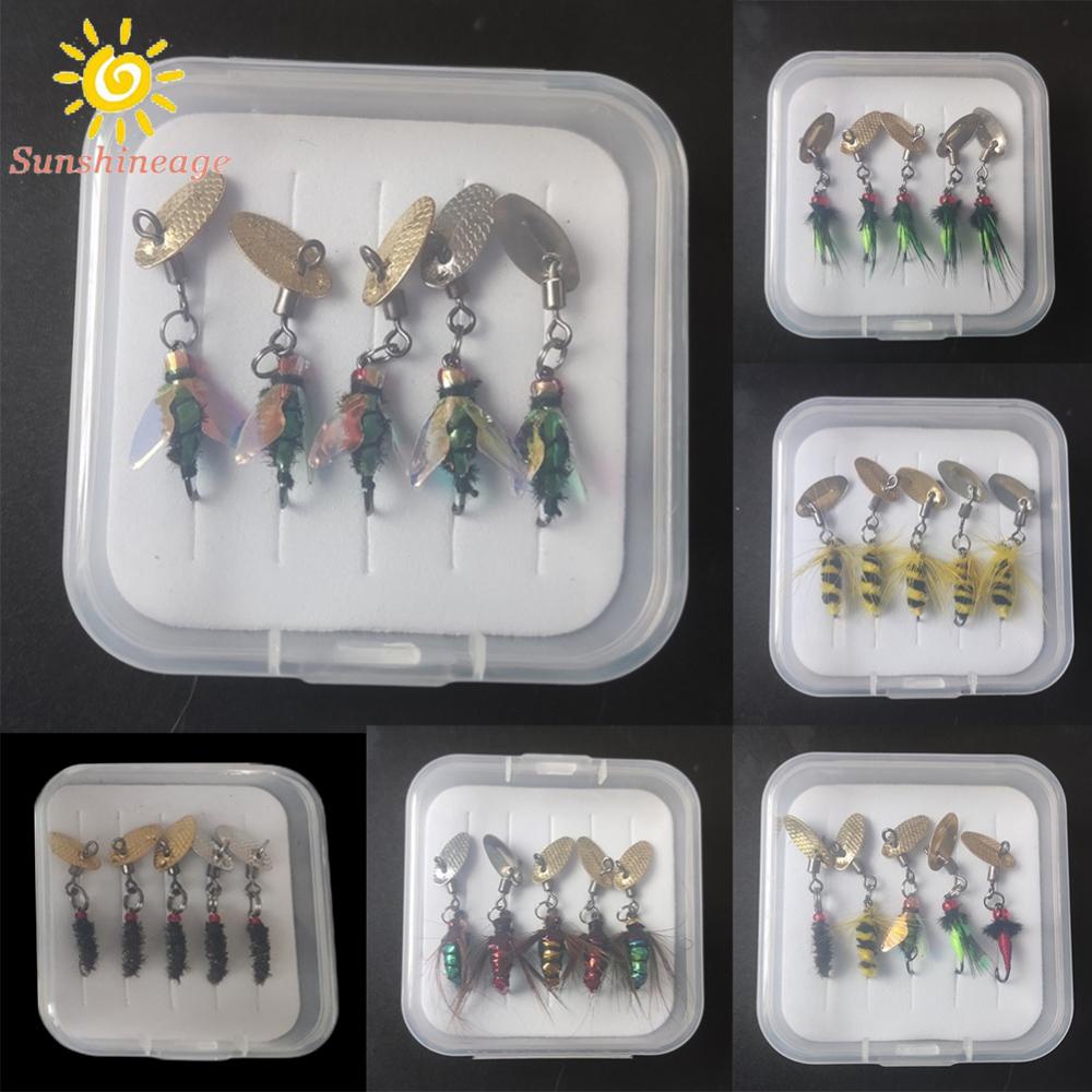 Set 5 Mồi Giả Nhử Cá Chất Lượng Cao Gắn Kèm Móc Câu Tiện Dụng