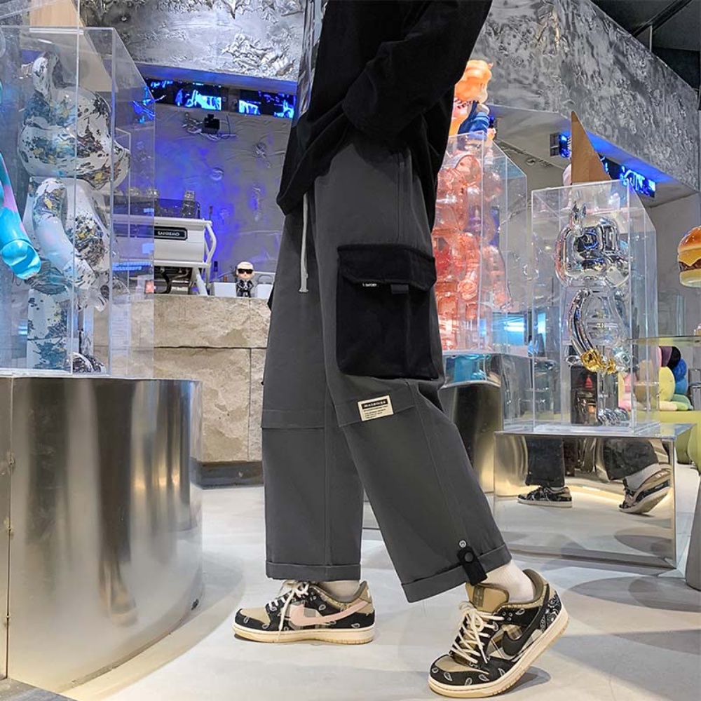 Quần Dài Dáng Rộng Phong Cách Retro Nhật Bản Thời Trang Xuân Thu Cho Nam