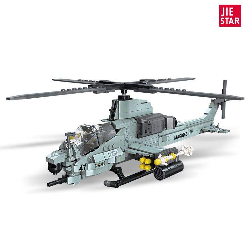 Mô hình đồ chơi giáo dục Lắp ráp Máy bay trực Thăng AH-1Z Jie Star 61028 Helicopter Viper 597pcs