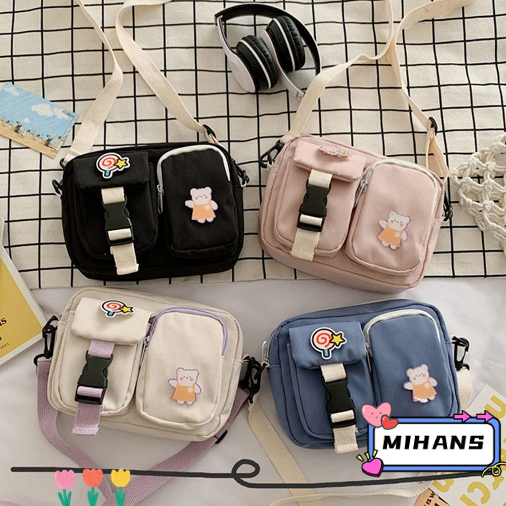 Túi Đeo Chéo Canvas Dễ Thương Cho Nữ