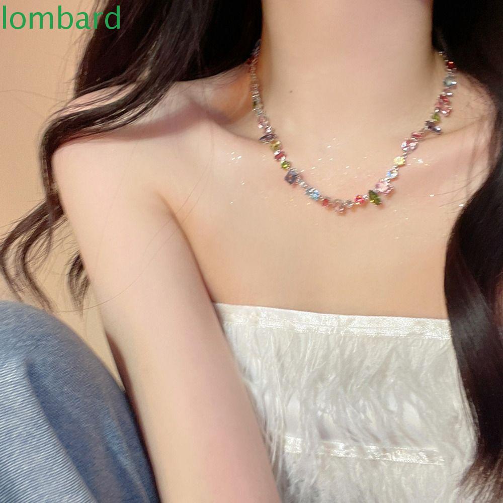 Vòng cổ LOMBARD Kim Loại Màu Sắc Ngọt Ngào|Vòng Đeo Tay Thời Trang Cho Nữ