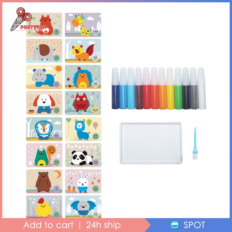 Bộ Dụng Cụ Vẽ Tranh Cát 12 Màu Dành Cho Trẻ Em