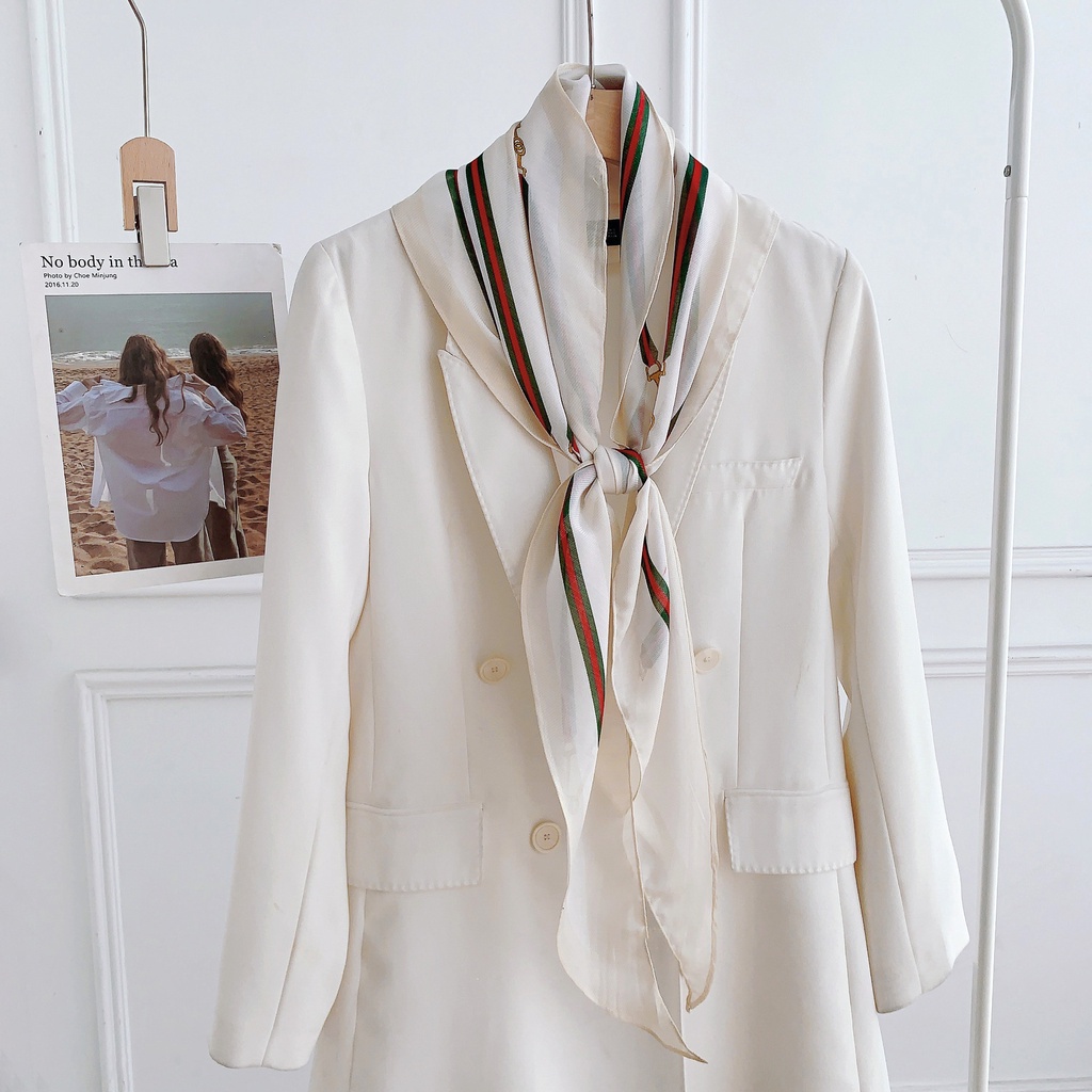 Hàng Mới Về Khăn Quàng Cổ Lụa In Họa Tiết Kim Cương Thời Trang Xuân Thu Trang Trí Thanh Lịch Dành Cho Nữ